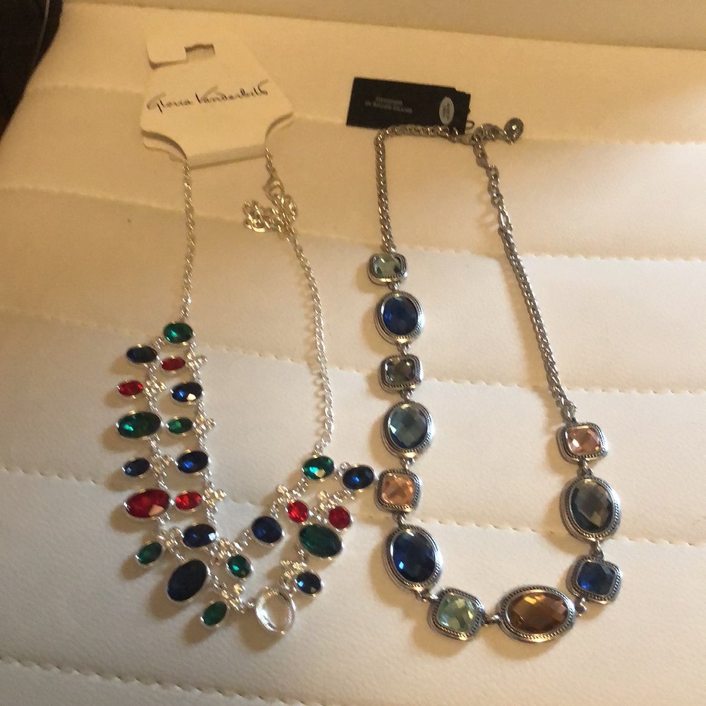 Two stunning statement necklaces with beautiful colorful beads